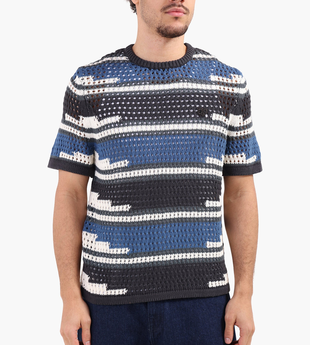 Daily Paper Kente Stripe Knit Shirt Woodland Grey