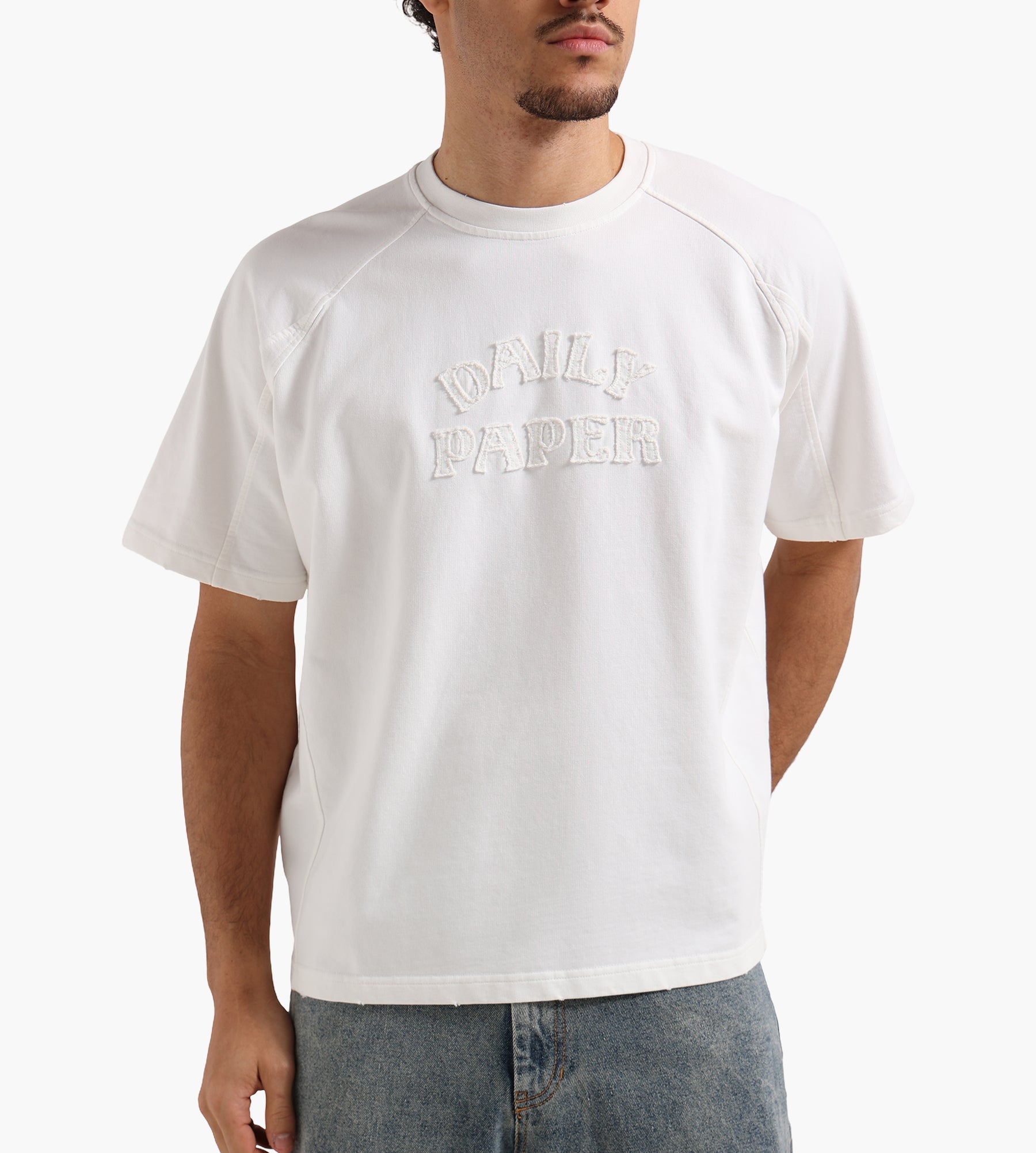 Daily Paper Raglan Stacked Dias Jersey Tee Off White