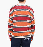 Daily Paper Kente Stripe Knit Polo Haute Red Tigerlily