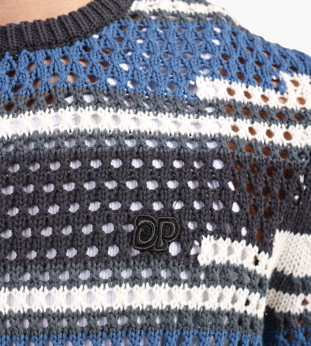 Daily Paper Kente Stripe Knit Shirt Woodland Grey