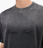 Bram's Fruit Distressed Script Logo T-shirt Shadow Black