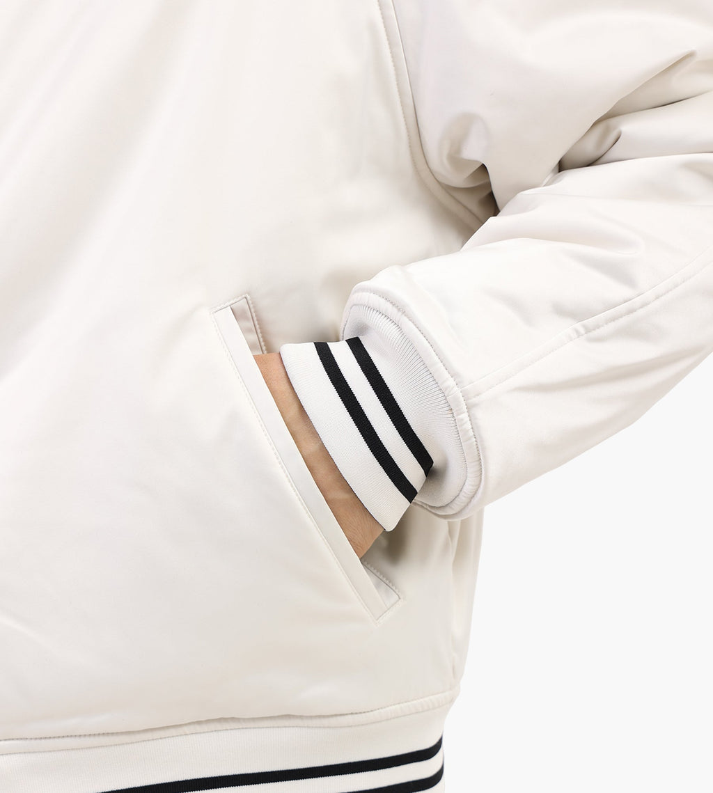 about:blank Satin Jacket Polyester Black Ecru