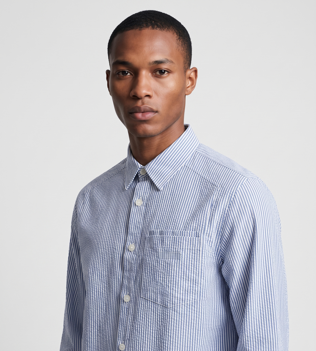 Baskèts Fine Stripe Shirt Blue White