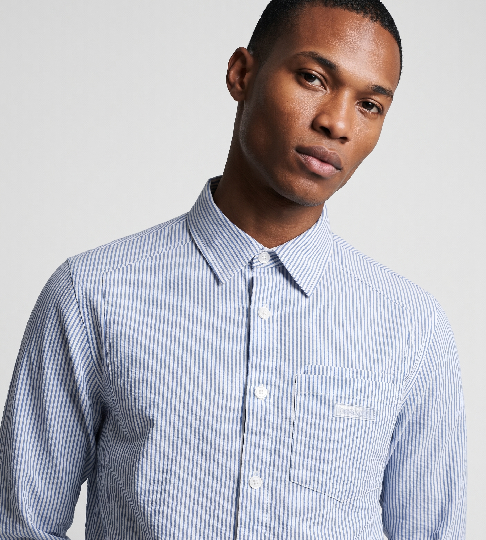 Baskèts Fine Stripe Shirt Blue White