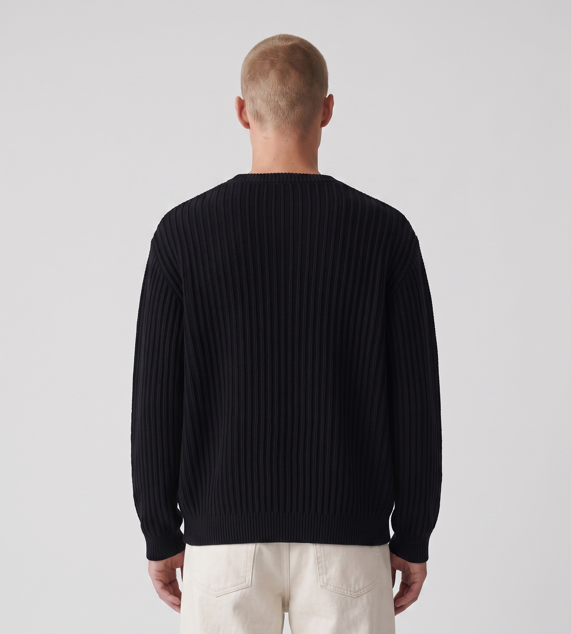 Baskèts Heavy Rib Knit Crewneck Black