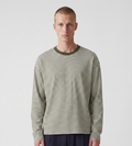 Baskèts Offset Stripe Longsleeve White Green Stripe
