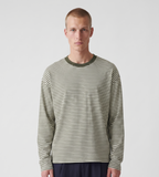Baskèts Offset Stripe Longsleeve White Green Stripe