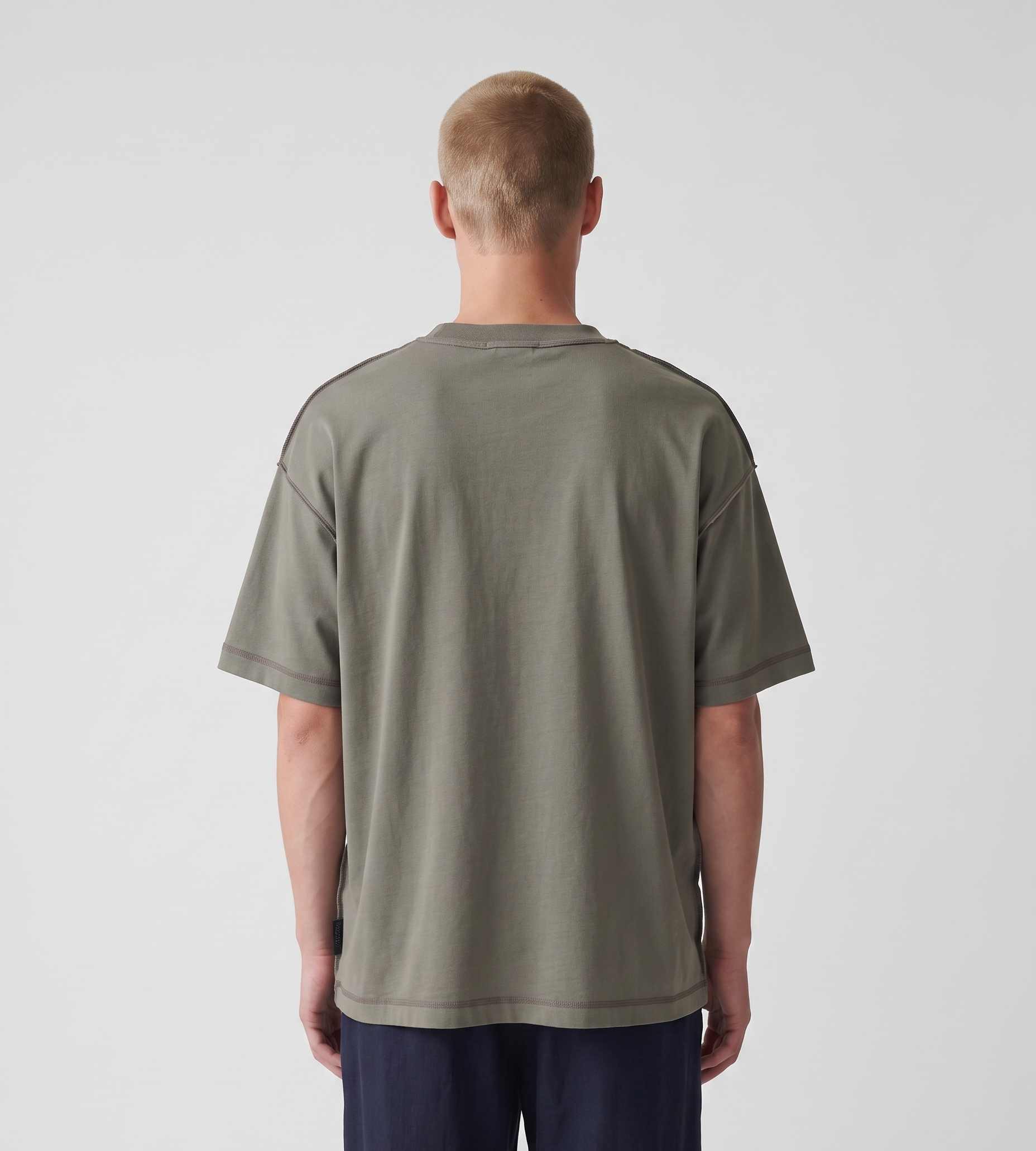 Baskèts Reversed Garment Dye T-Shirt Olive