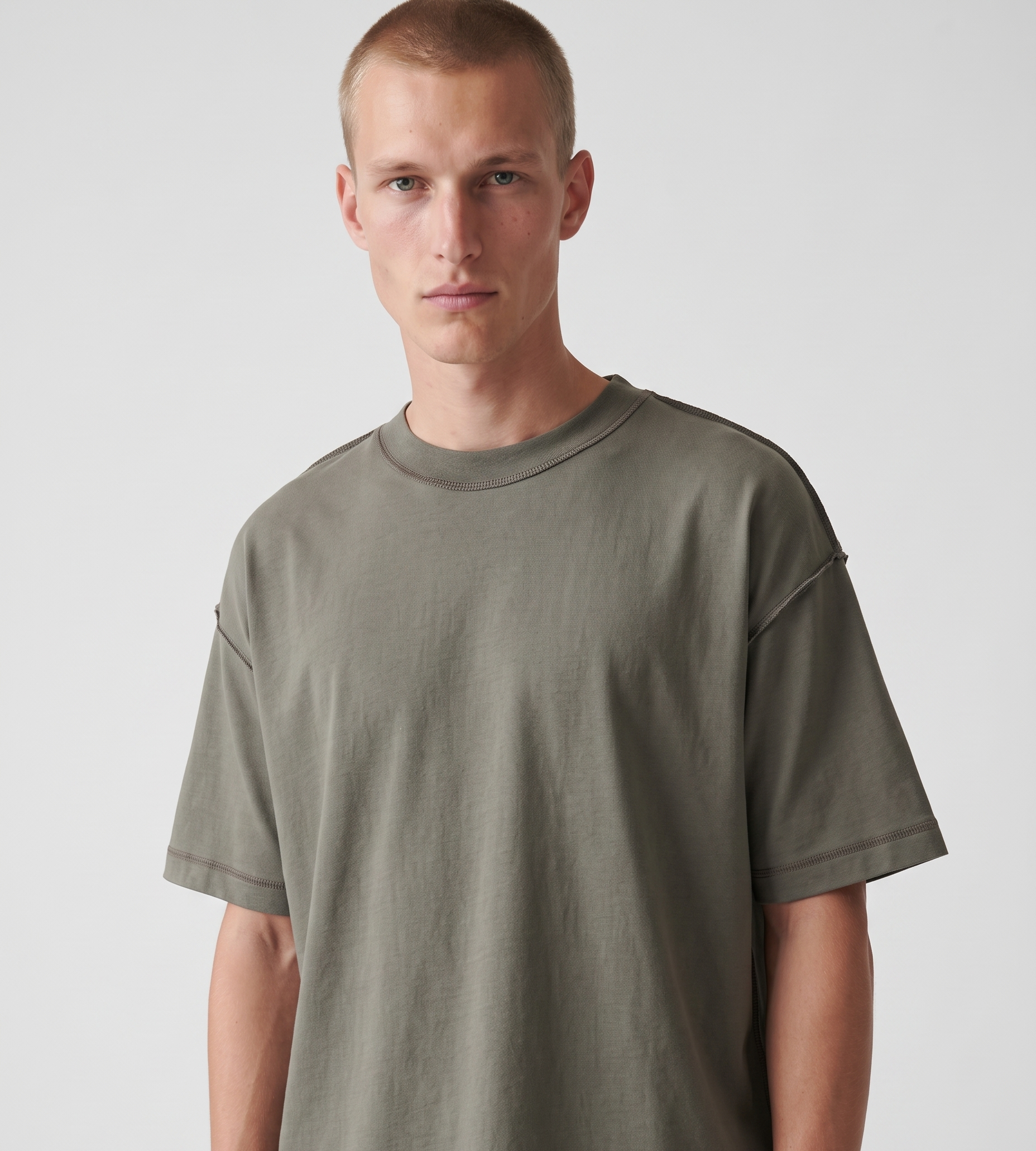 Baskèts Reversed Garment Dye T-Shirt Olive