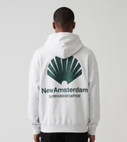 New Amsterdam Surf Association Logo Hoodie Ash Bottle Green