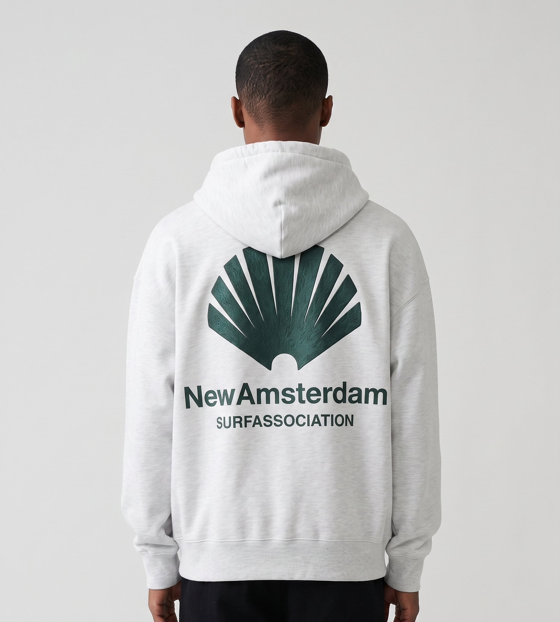 New Amsterdam Surf Association Logo Hoodie Ash Bottle Green