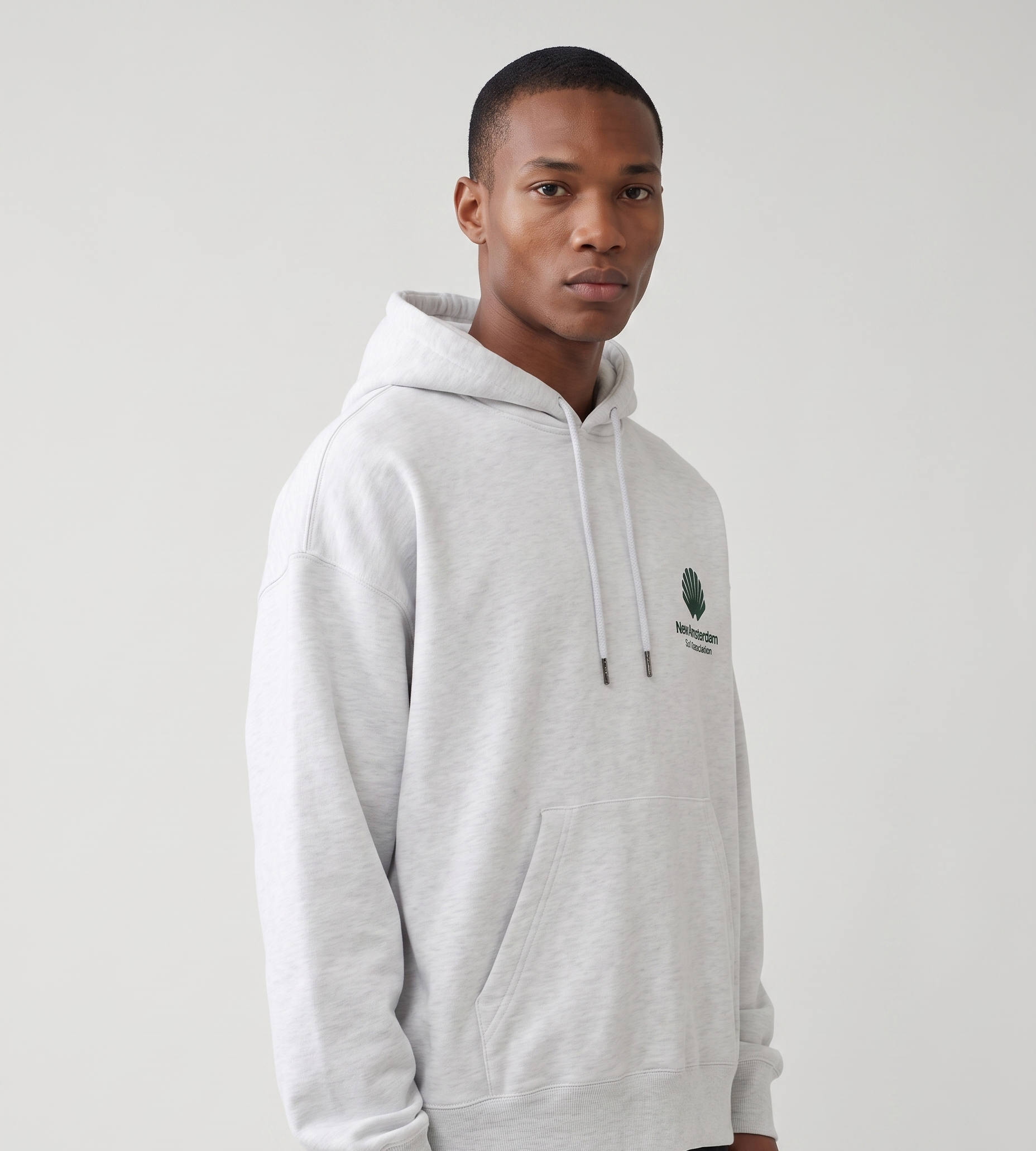 New Amsterdam Surf Association Logo Hoodie Ash Bottle Green