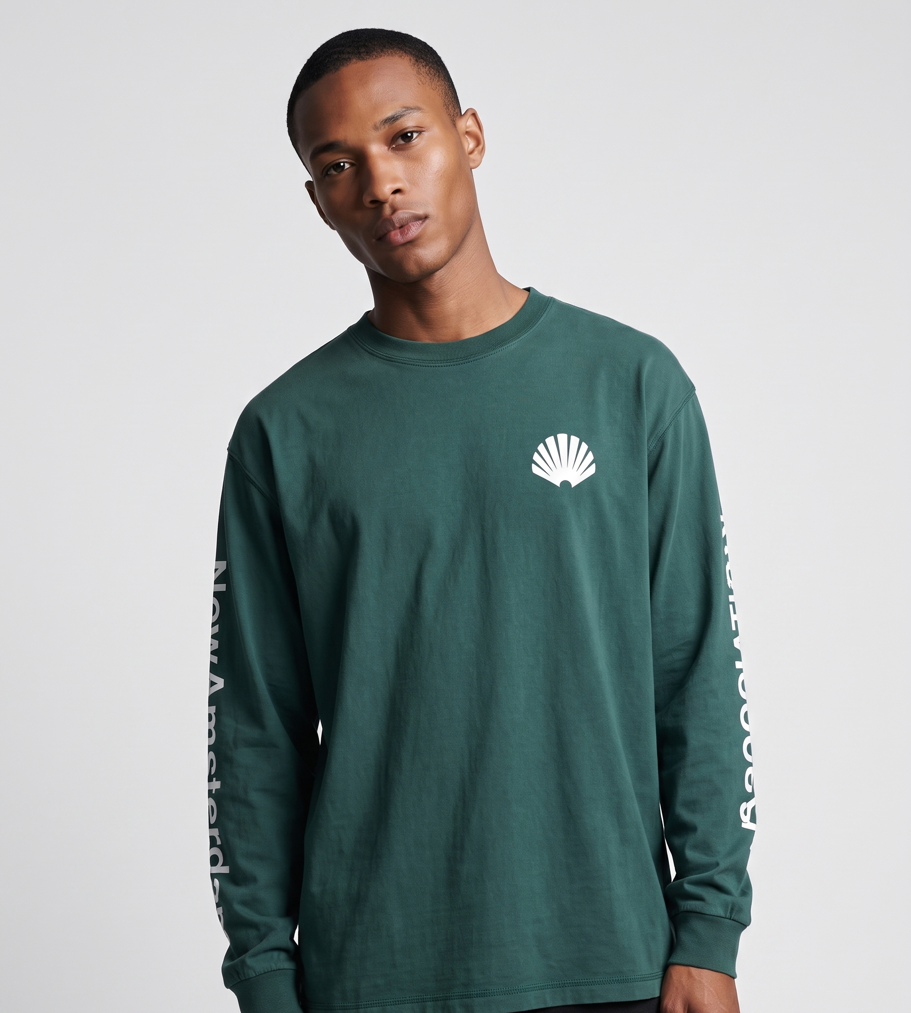 New Amsterdam Surf Association Logo Longsleeve Bottle Green White