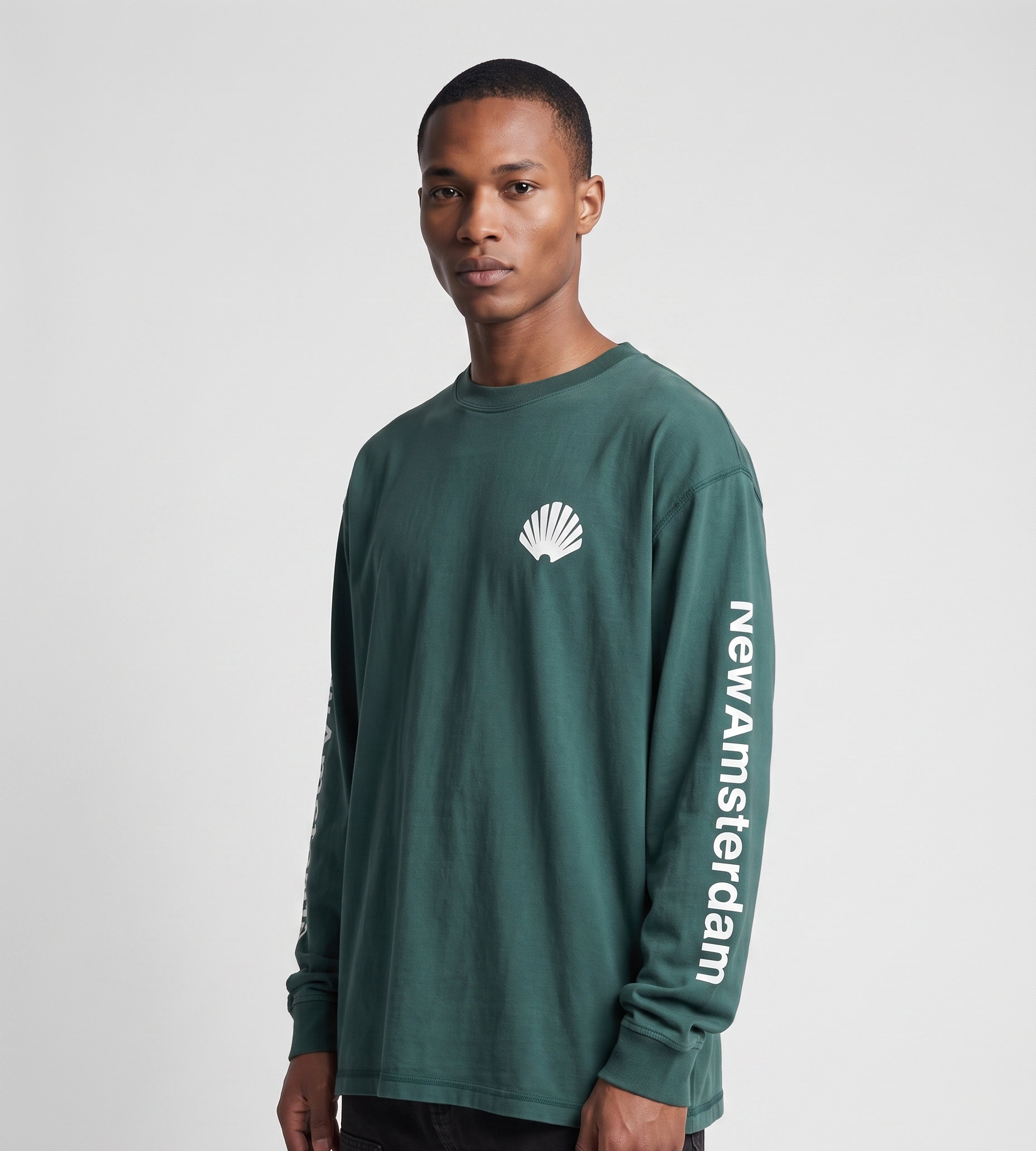 New Amsterdam Surf Association Logo Longsleeve Bottle Green White