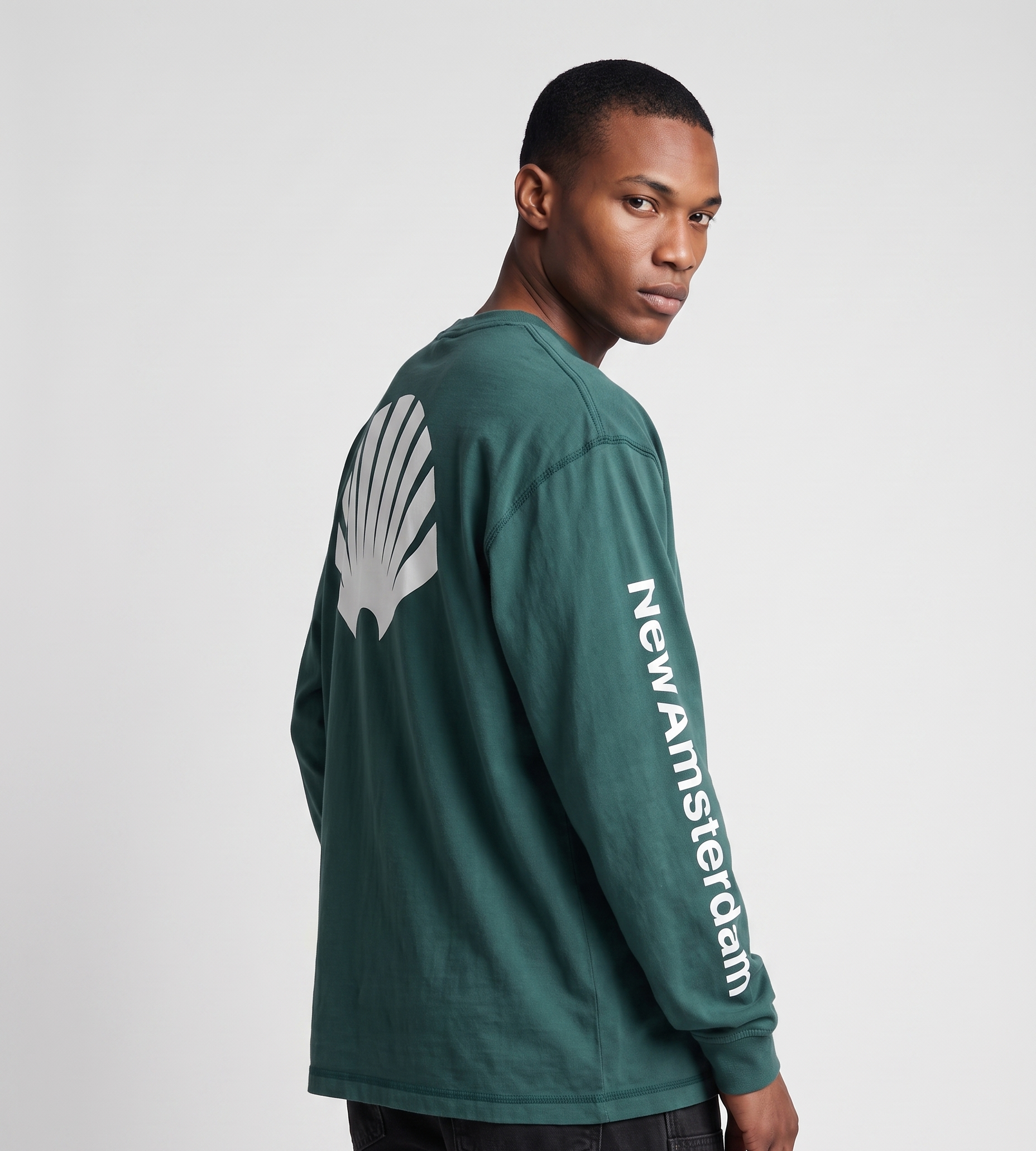 New Amsterdam Surf Association Logo Longsleeve Bottle Green White