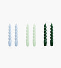 Hay Candle Spiral Set Of 6 Light Blue Mint Green