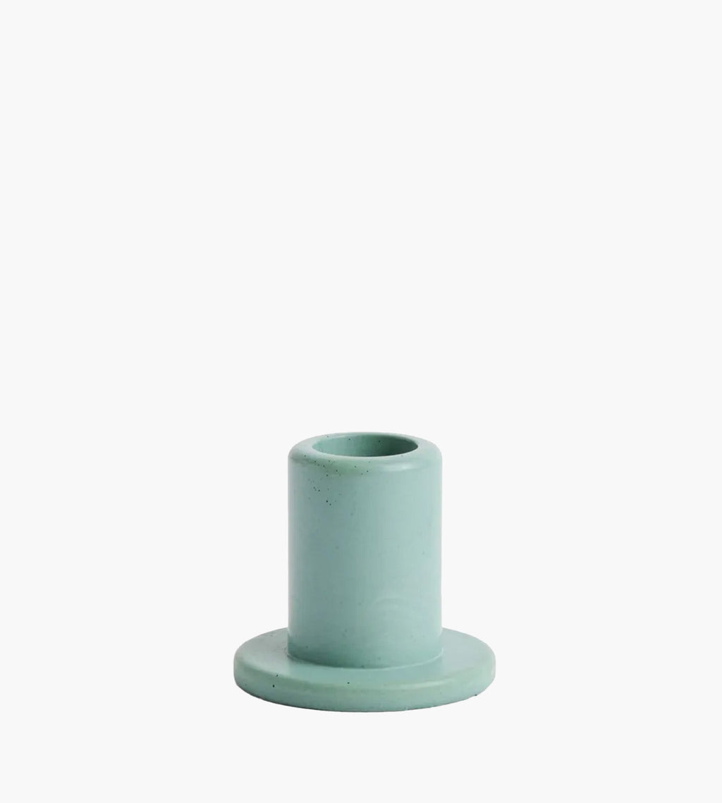 HAY Tube Candleholder Concrete Small Emerald Green