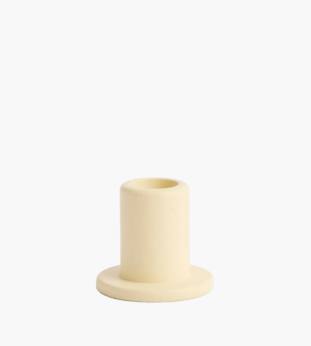 HAY Tube Candleholder Concrete Small Lime Yellow
